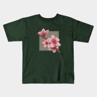 Peach Tree Flower – Floral Design Kids T-Shirt